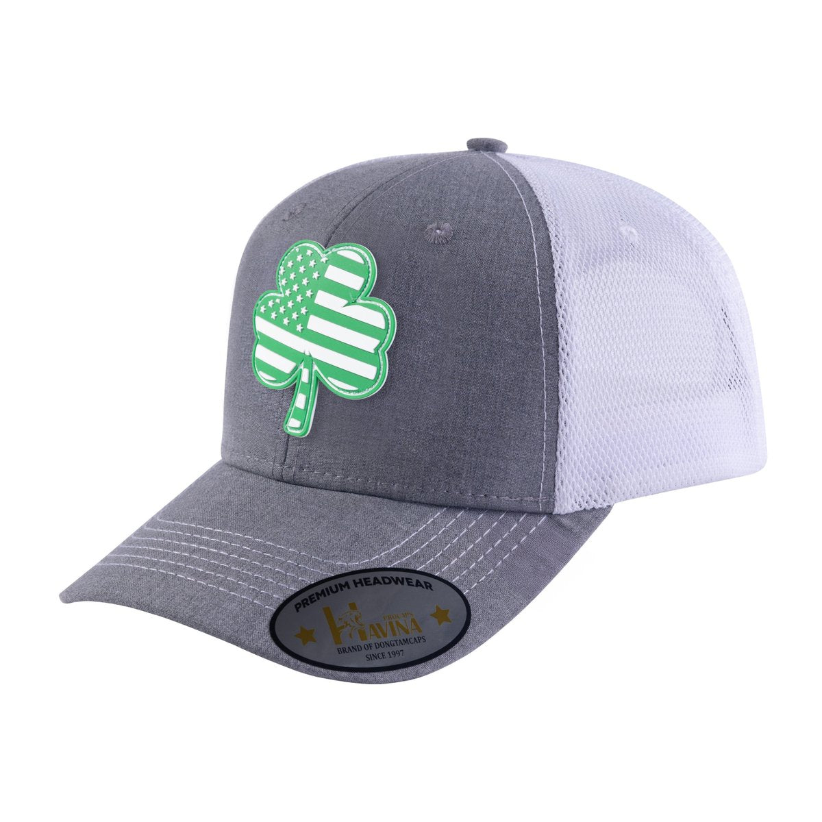 St. Patrick's Day Four Leaf Shamrock 6-Panel Trucker Hat
