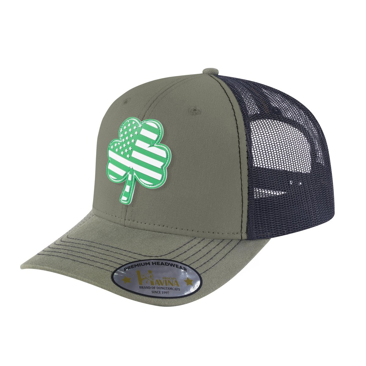 St. Patrick's Day Four Leaf Shamrock 6-Panel Trucker Hat
