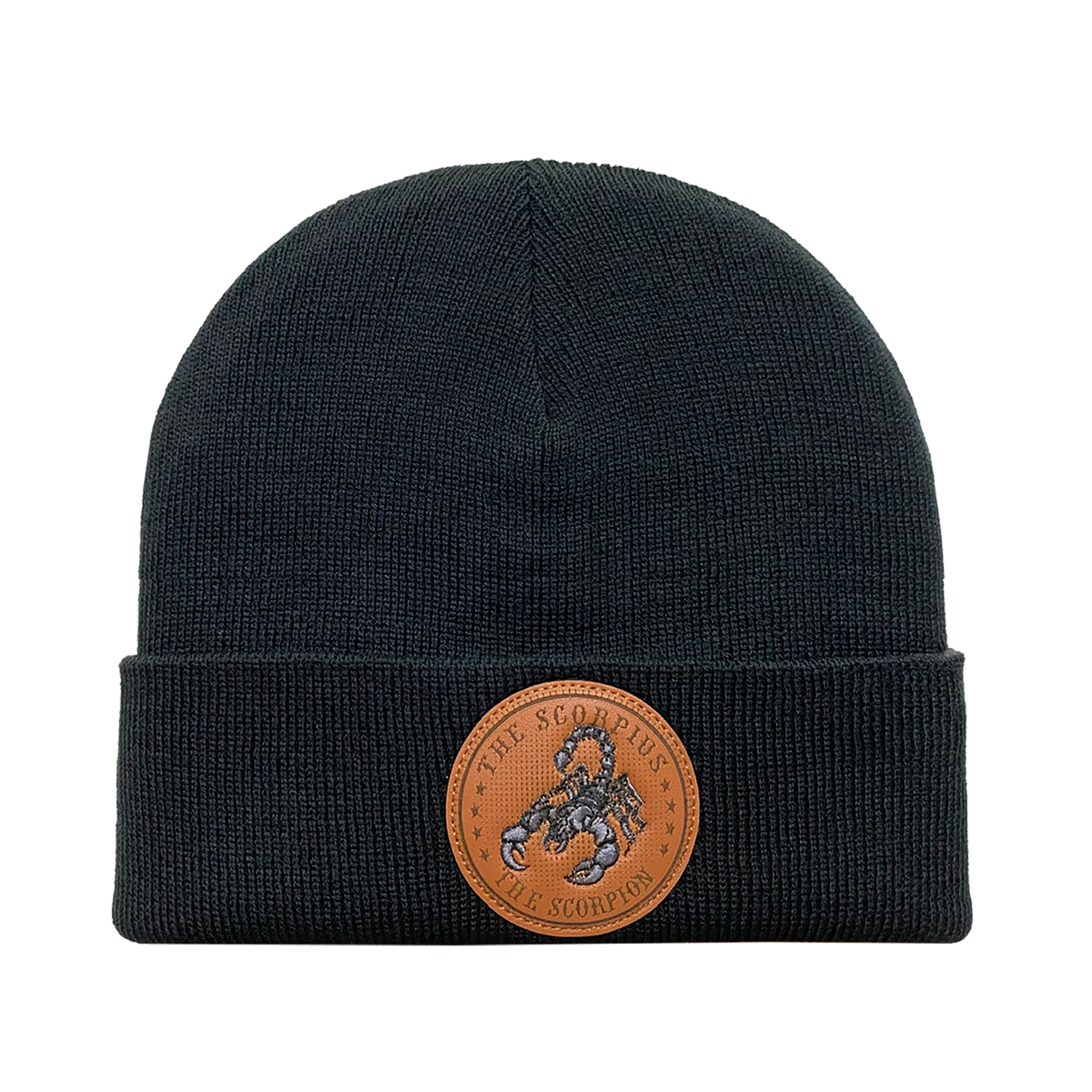 Unisex Embroidered and laser-engraved Scorpius Zodiac (October 23, November 21), Knitted Soft Warm Unisex Beanie, Black, Adjustable Fit