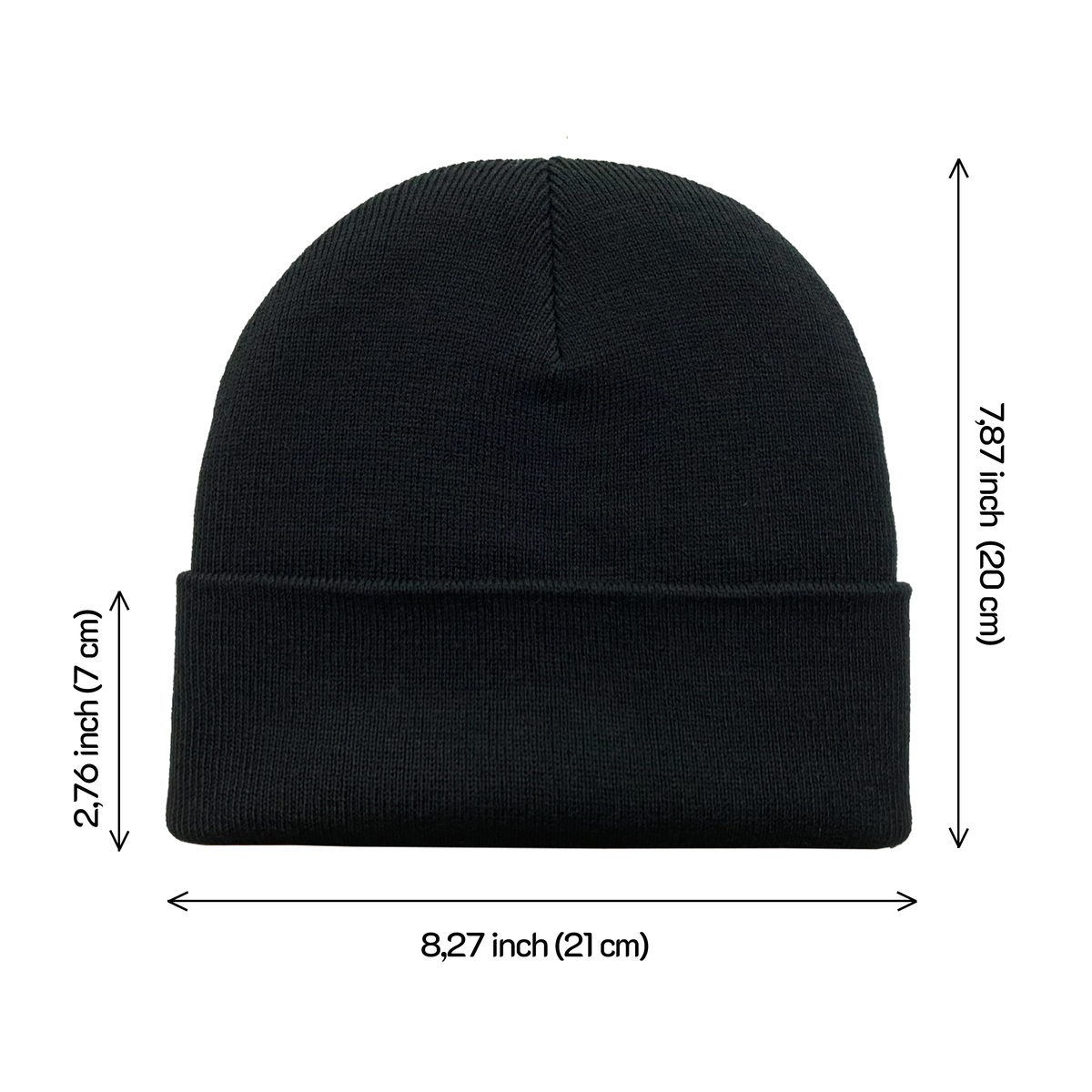 Unisex Blank, Knitted Soft Warm Unisex Beanie, Black, Adjustable Fit