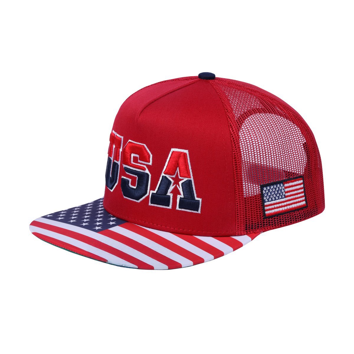 Classic US American Flag 5-Panel Snap Trucker Hat