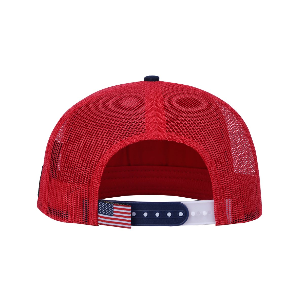 Unisex Embroidered Classic US American Flag, 5-Panel Snap Trucker Hat, Red, Adjustable Fit