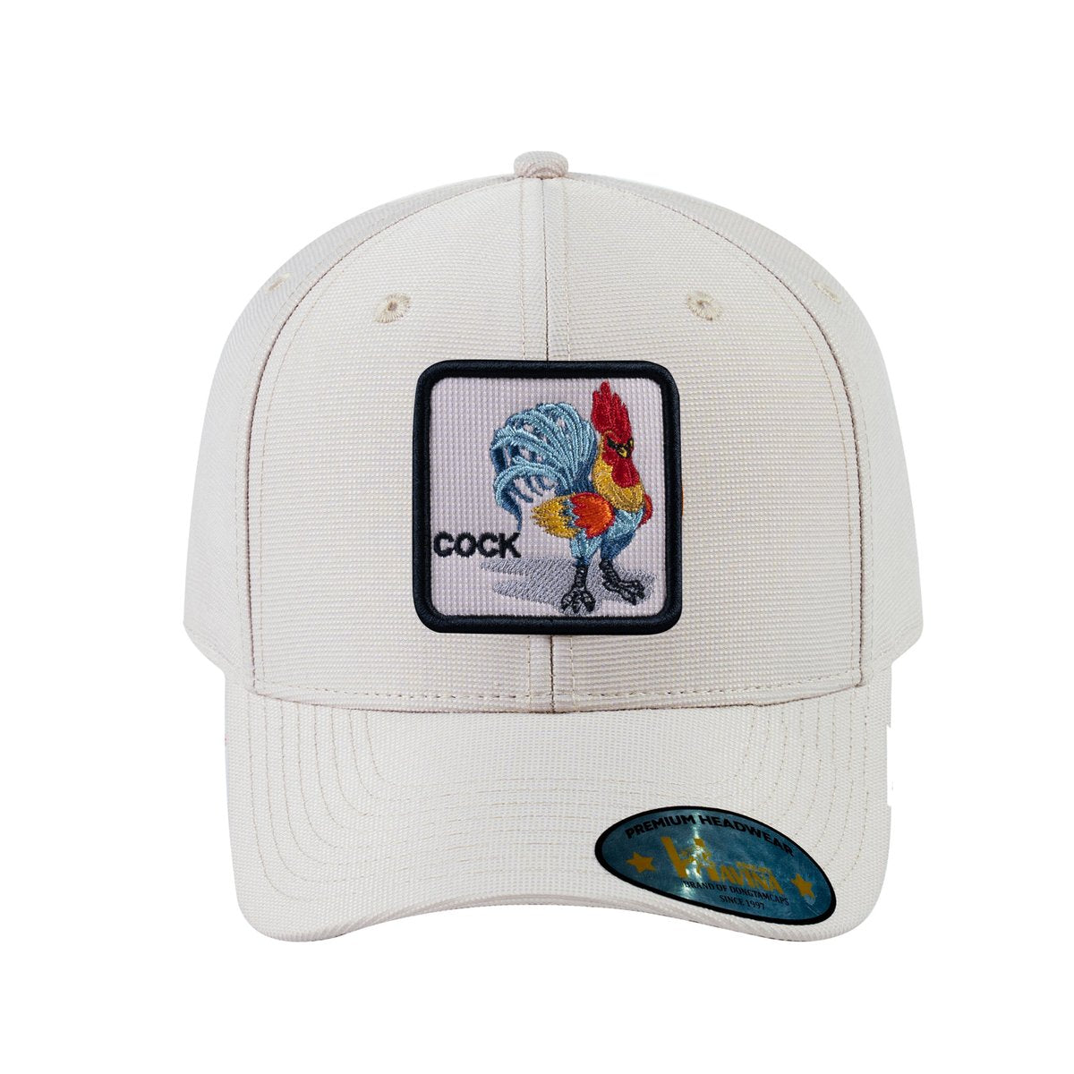 Unisex V2 Embroidered The Chicken, 6-Panel Baseball Cap, Beige/Beige, Adjustable Fit