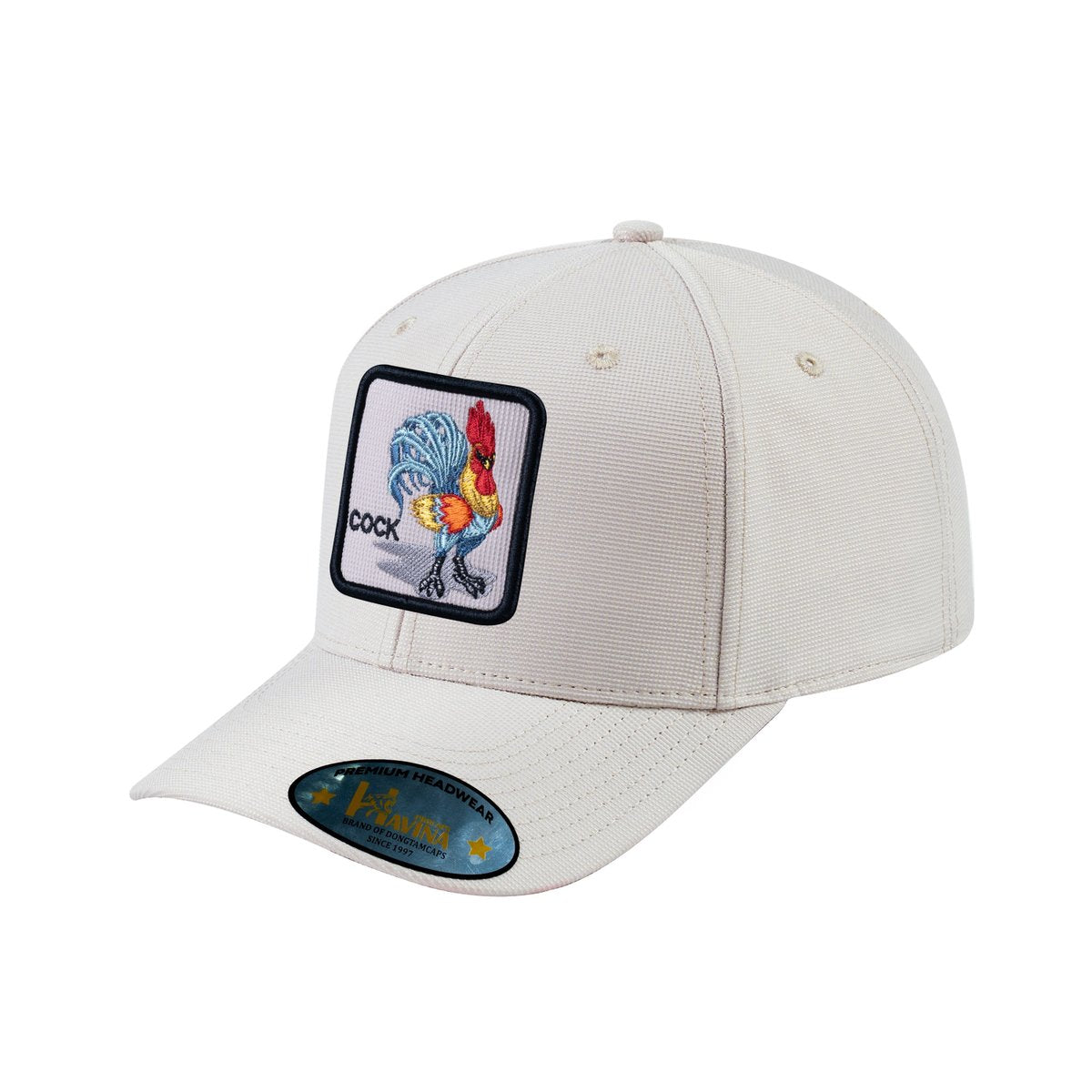 Unisex V2 Embroidered The Chicken, 6-Panel Baseball Cap, Beige/Beige, Adjustable Fit