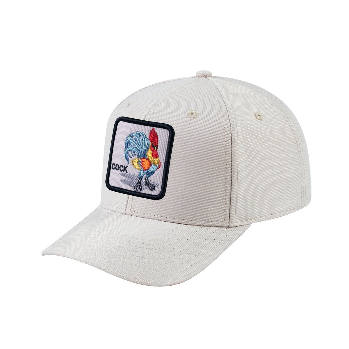 Unisex V2 Embroidered The Chicken, 6-Panel Baseball Cap, Beige/Beige, Adjustable Fit