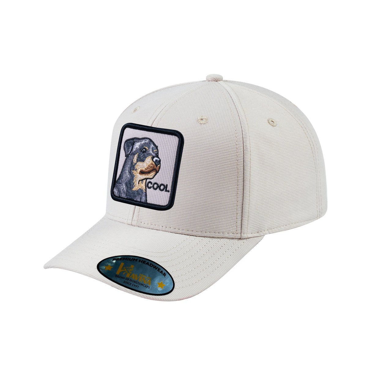 Unisex V2 Embroidered The Dog, 6-Panel Baseball Cap, Beige/Beige, Adjustable Fit