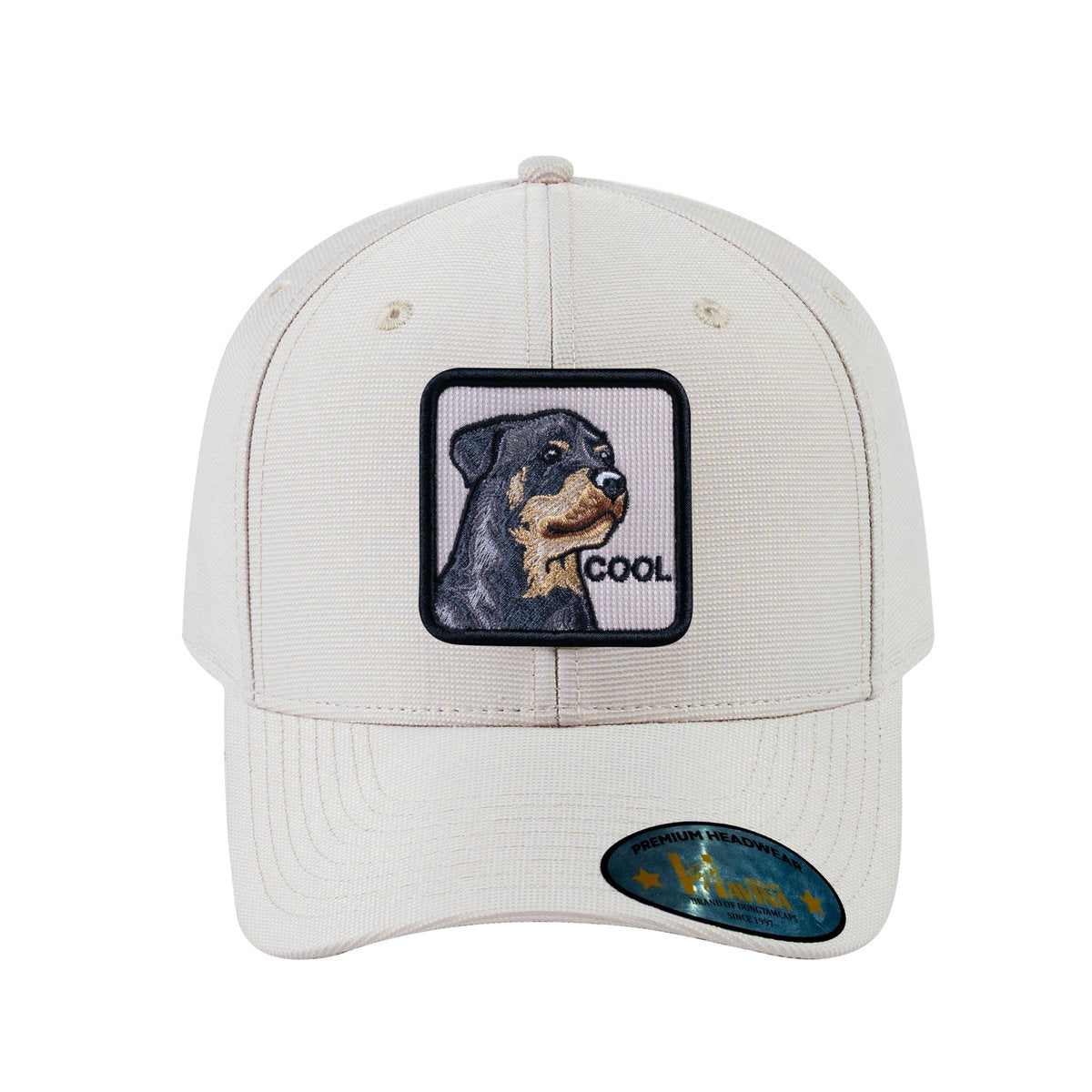 Unisex V2 Embroidered The Dog, 6-Panel Baseball Cap, Beige/Beige, Adjustable Fit