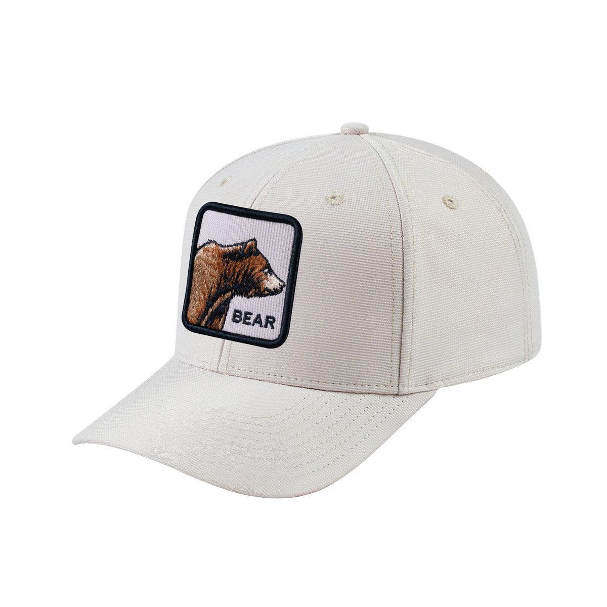 Unisex V2 Embroidered The Bear, 6-Panel Baseball Cap, Beige/Beige, Adjustable Fit
