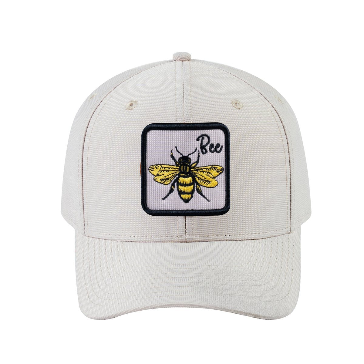 Unisex V2 Embroidered The Bee, 6-Panel Baseball Cap, Beige/Beige, Adjustable Fit