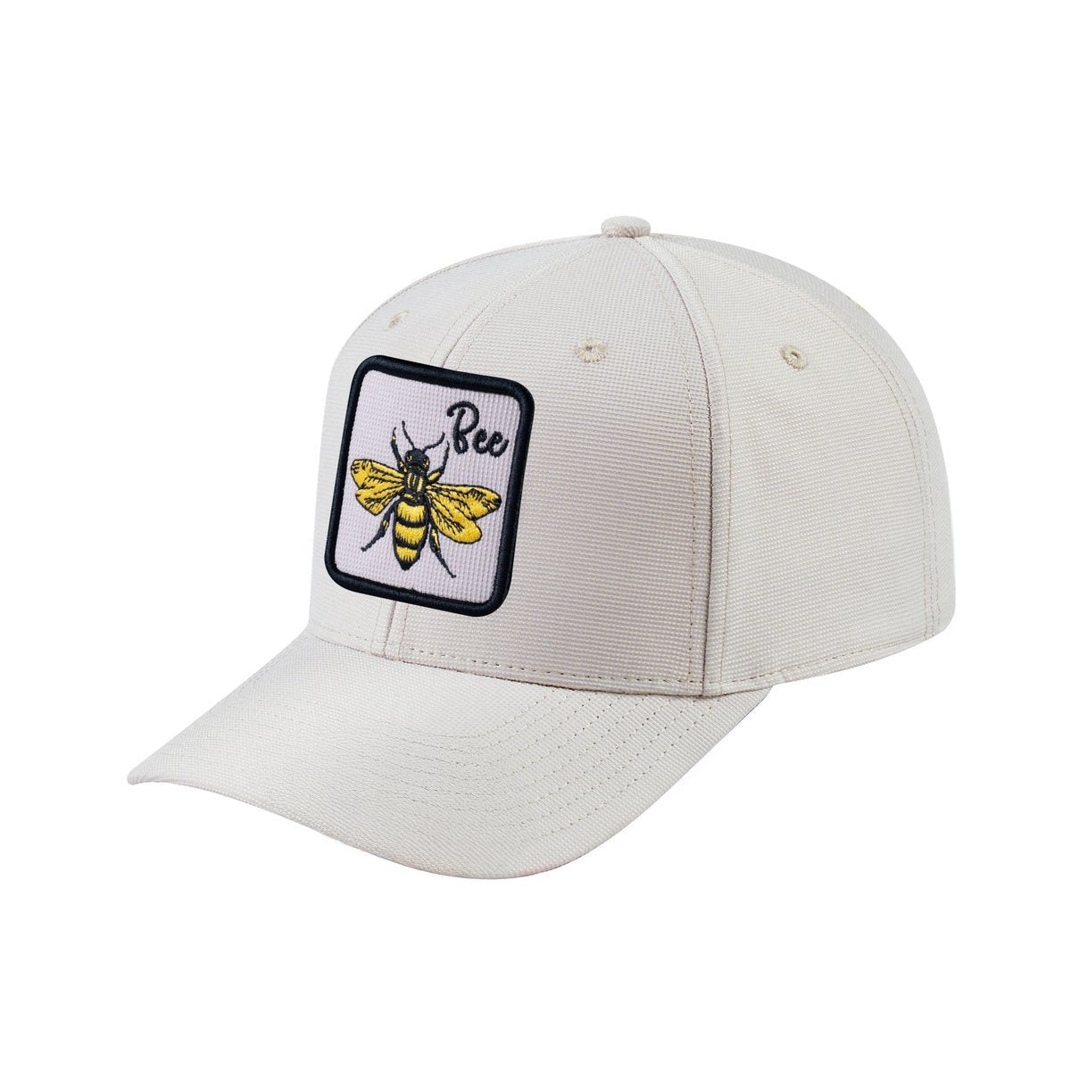 Unisex V2 Embroidered The Bee, 6-Panel Baseball Cap, Beige/Beige, Adjustable Fit