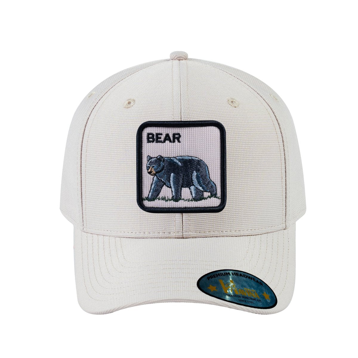 Unisex V2 Embroidered The Bear V2, 6-Panel Baseball Cap, Beige/Beige, Adjustable Fit