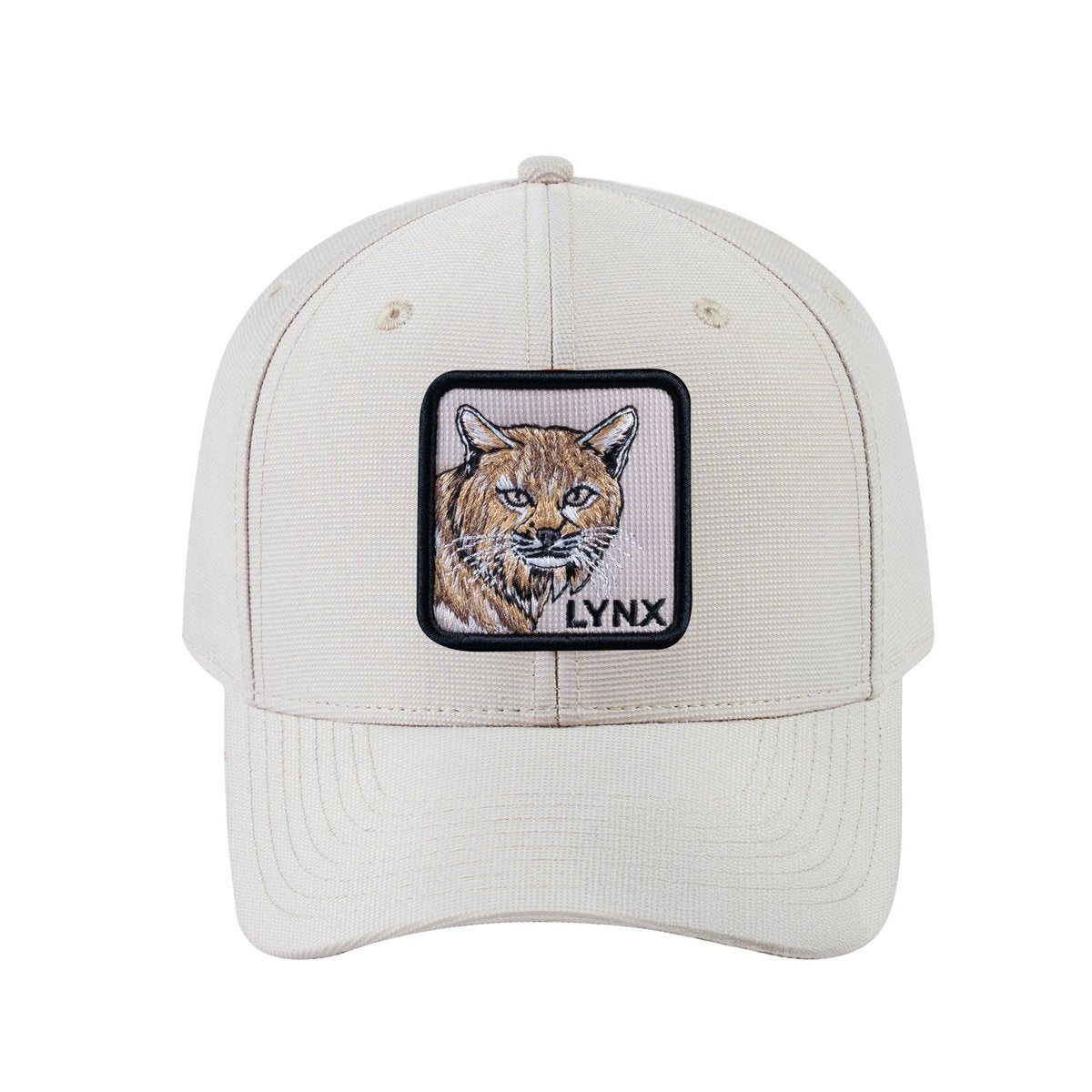 Unisex V2 Embroidered The Lynx, 6-Panel Baseball Cap, Beige/Beige, Adjustable Fit