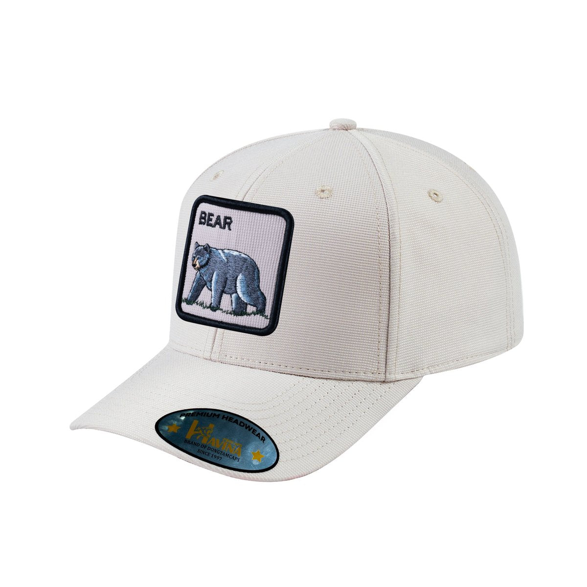Unisex V2 Embroidered The Bear V2, 6-Panel Baseball Cap, Beige/Beige, Adjustable Fit