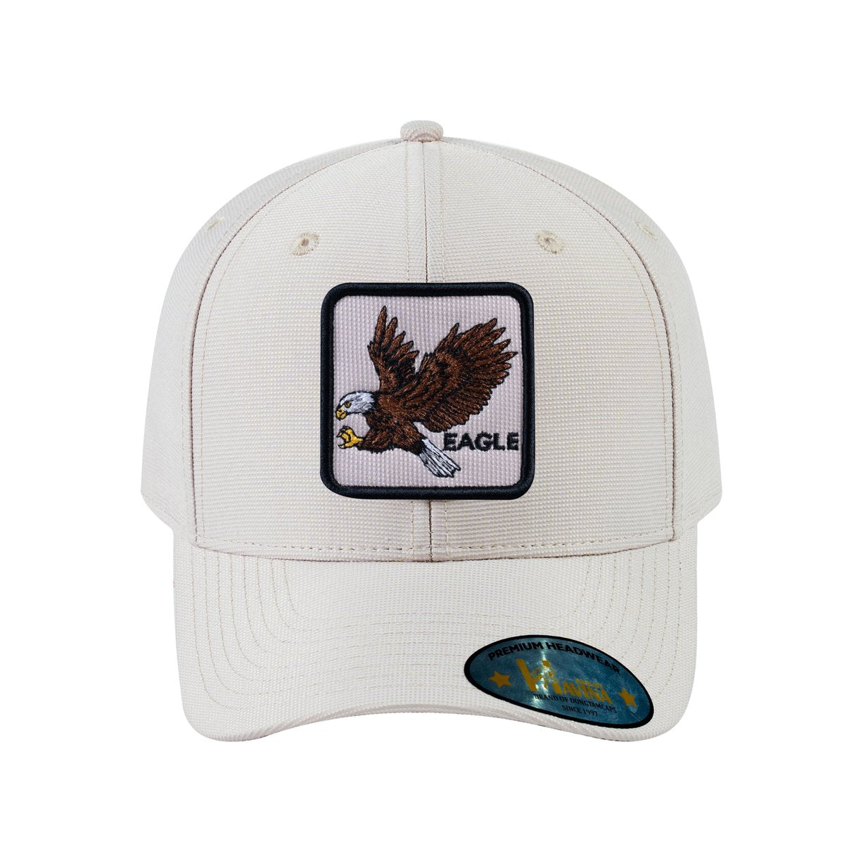 Unisex V2 Embroidered The Eagle, 6-Panel Baseball Cap, Beige/Beige, Adjustable Fit