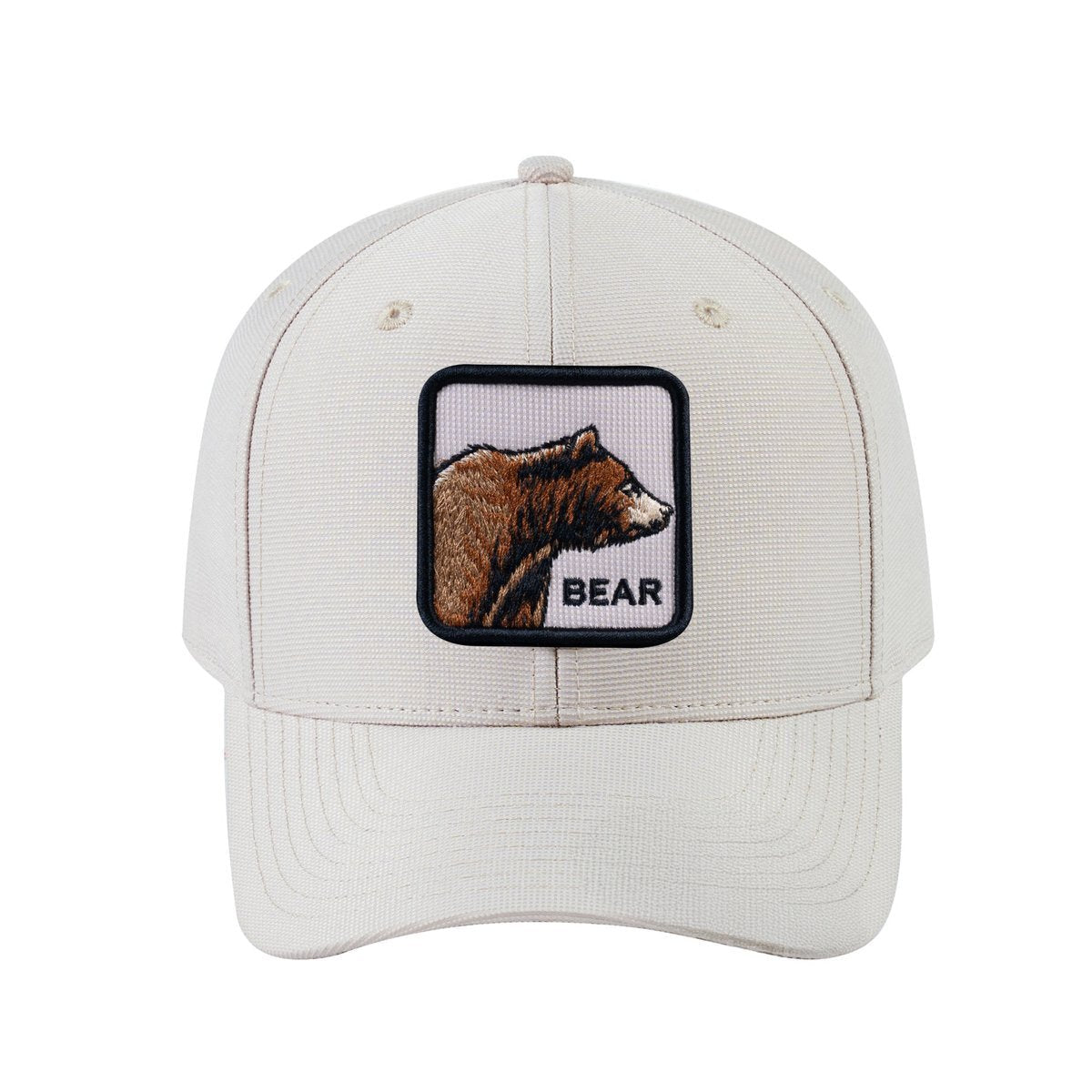 Unisex V2 Embroidered The Bear, 6-Panel Baseball Cap, Beige/Beige, Adjustable Fit