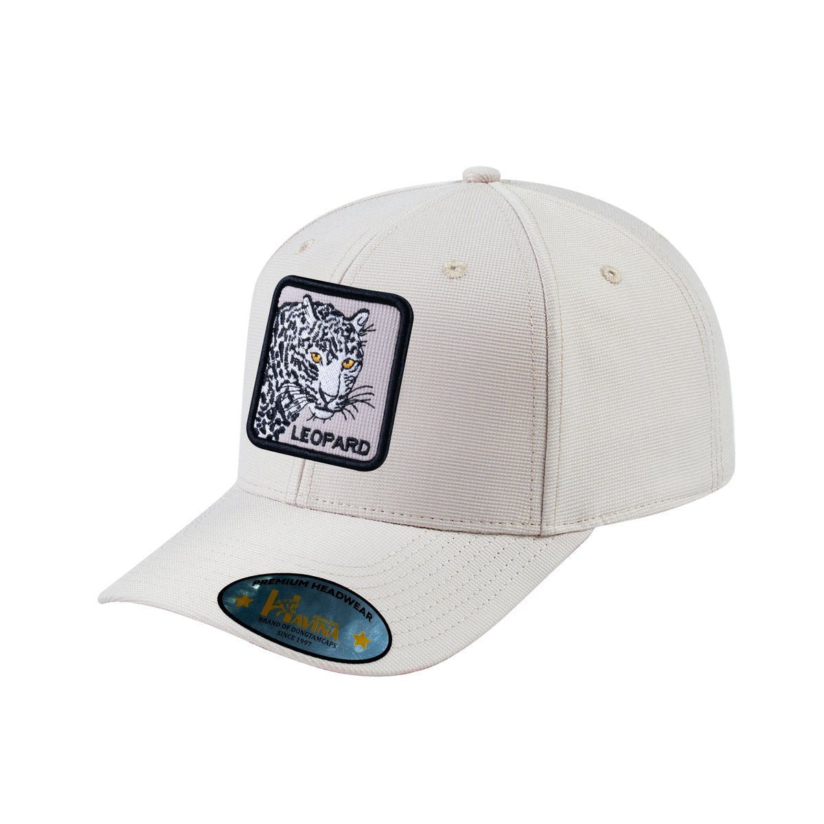 Unisex V2 Embroidered The Leopard, 6-Panel Baseball Cap, Beige/Beige, Adjustable Fit