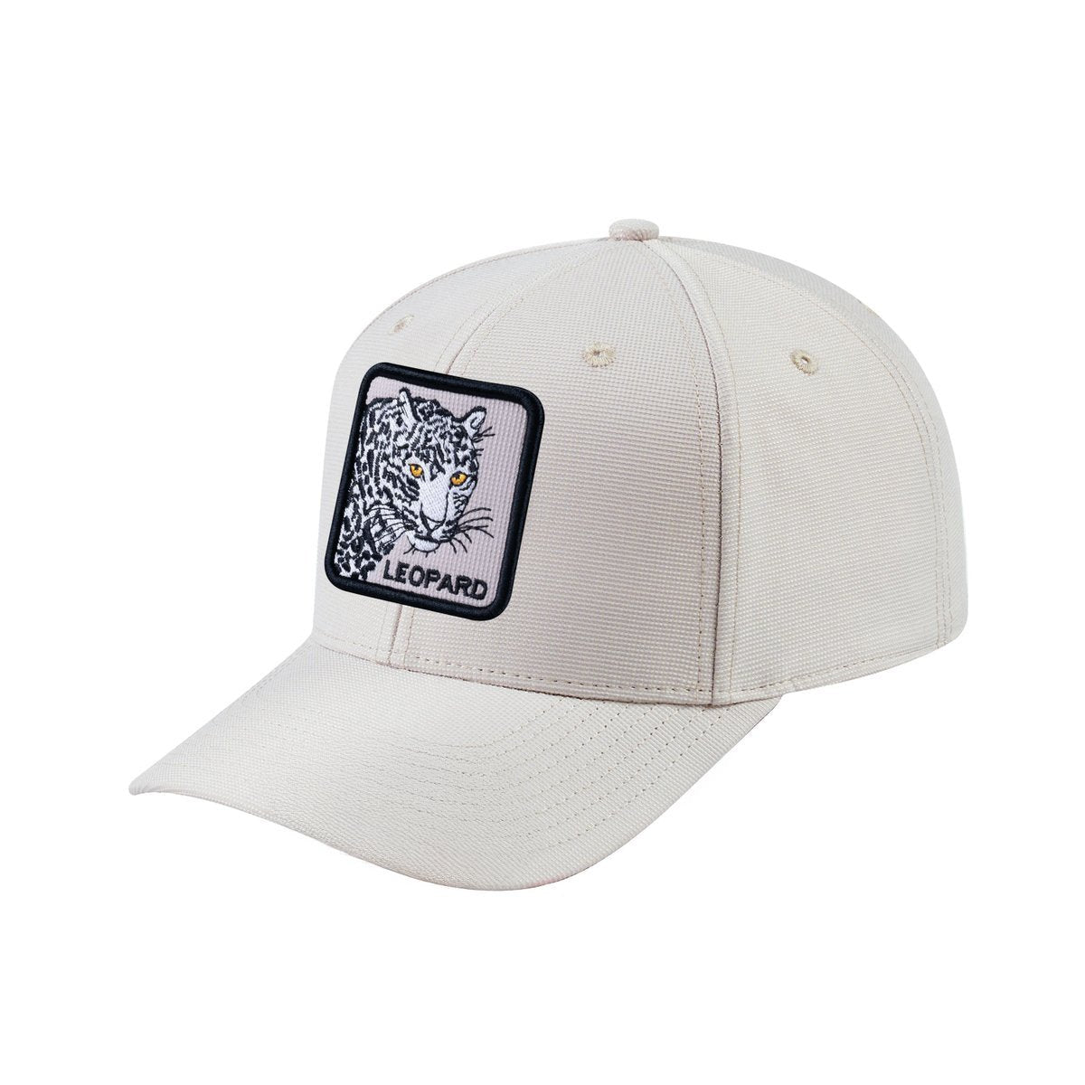 Unisex V2 Embroidered The Leopard, 6-Panel Baseball Cap, Beige/Beige, Adjustable Fit