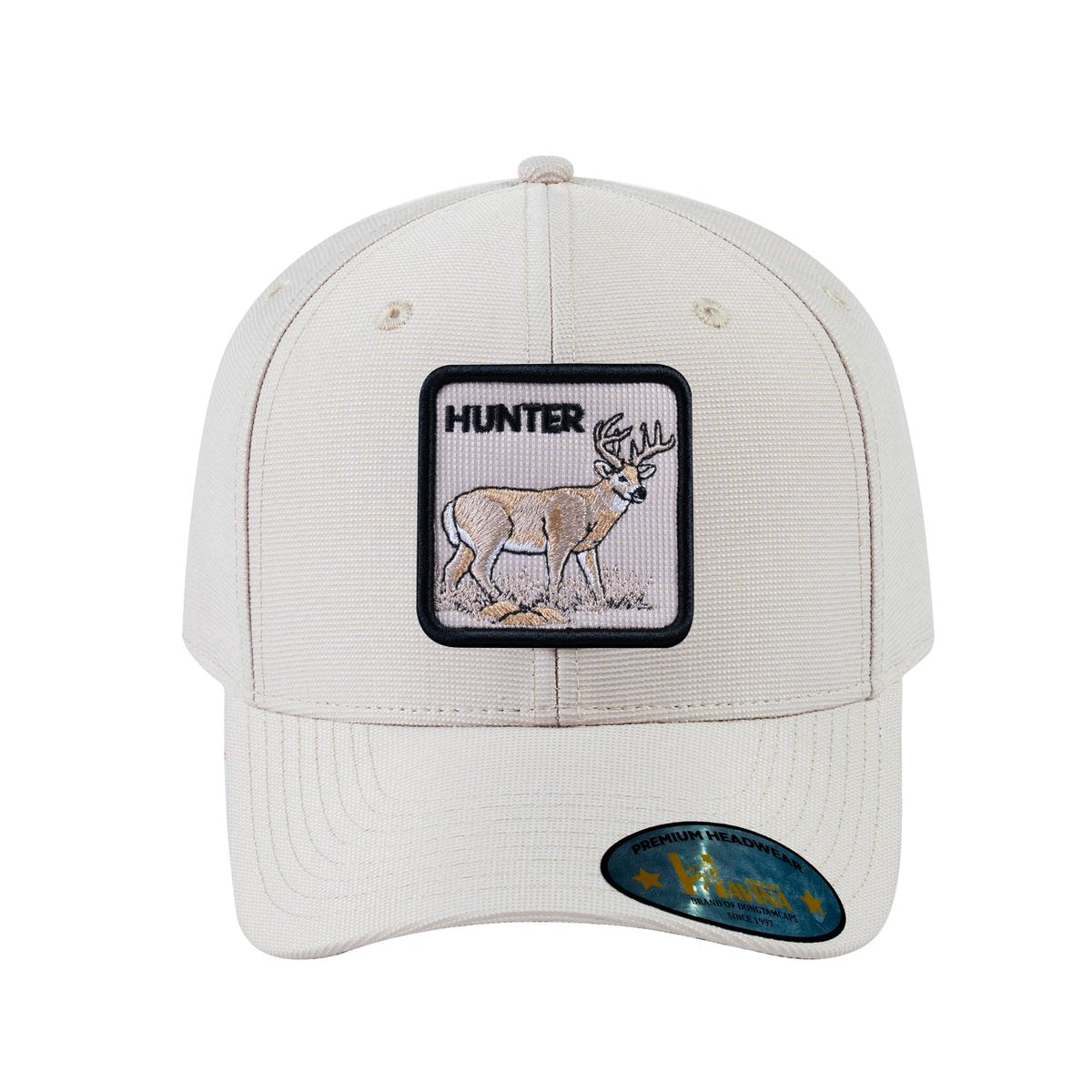 Unisex V2 Embroidered The Hunter, 6-Panel Baseball Cap, Beige/Beige, Adjustable Fit