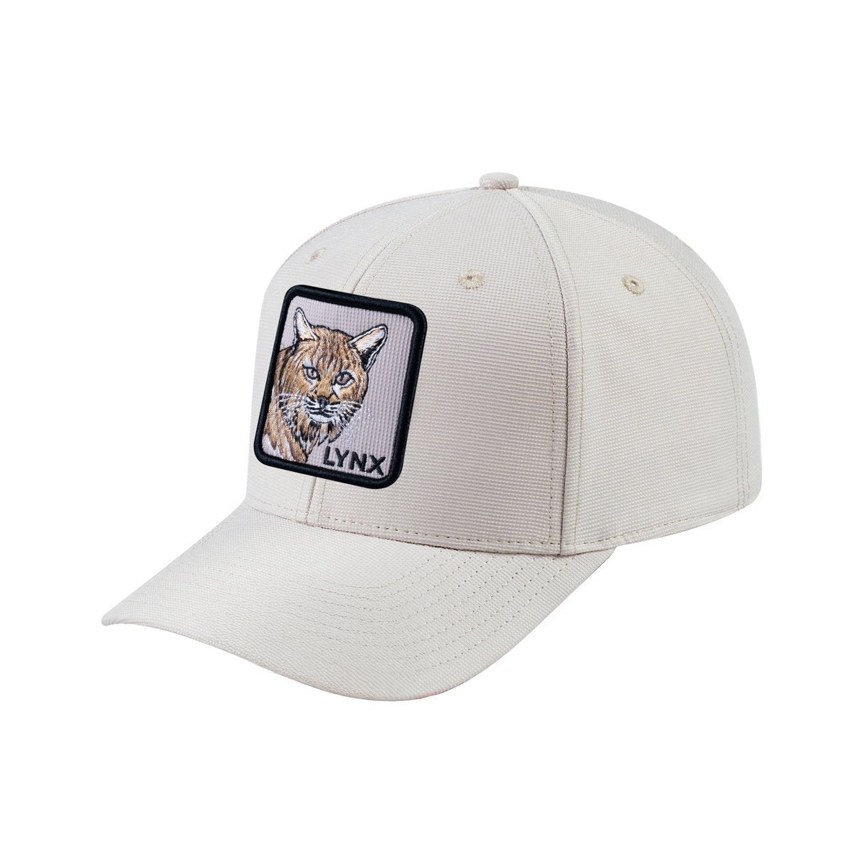 Unisex V2 Embroidered The Lynx, 6-Panel Baseball Cap, Beige/Beige, Adjustable Fit