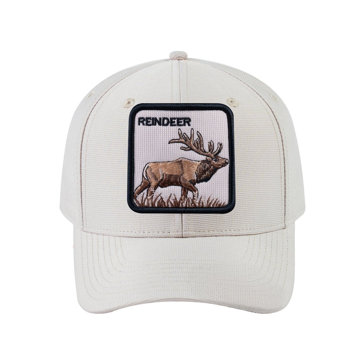 Unisex V2 Embroidered The Reindeer, 6-Panel Baseball Cap, Beige/Beige, Adjustable Fit