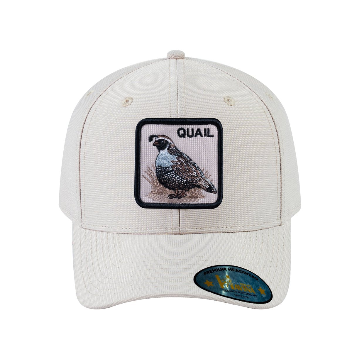 Unisex V2 Embroidered The Quail, 6-Panel Baseball Cap, Beige/Beige, Adjustable Fit