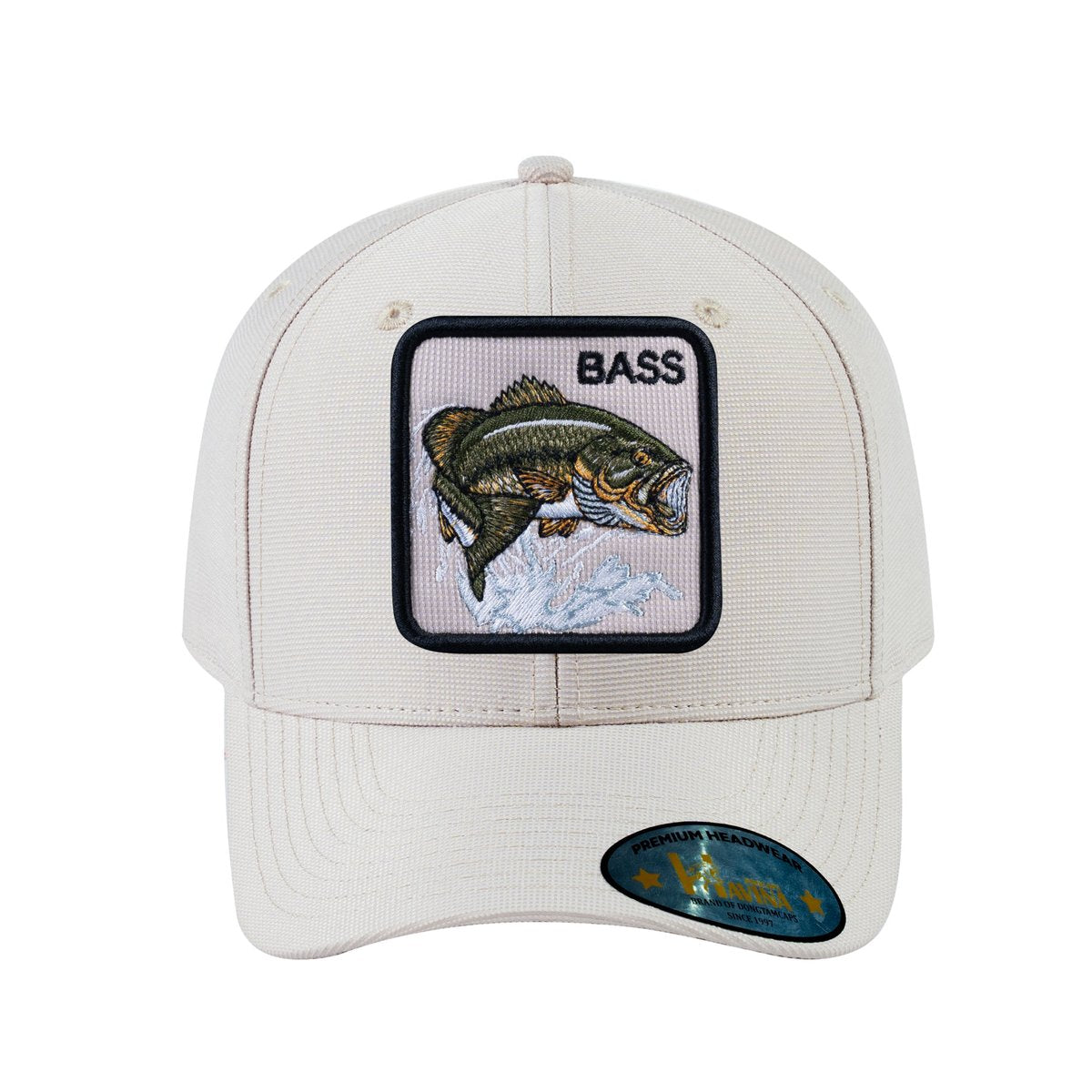 Unisex V2 Embroidered The Bass, 6-Panel Baseball Cap, Beige/Beige, Adjustable Fit