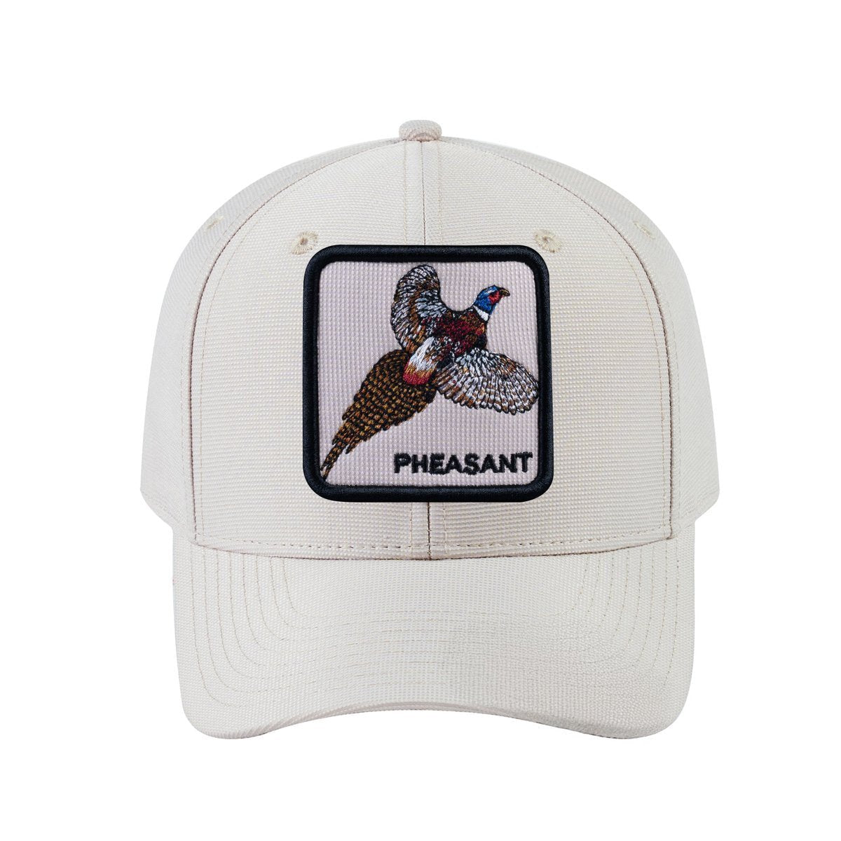 Unisex V2 Embroidered The Pheasant, 6-Panel Baseball Cap, Beige/Beige, Adjustable Fit