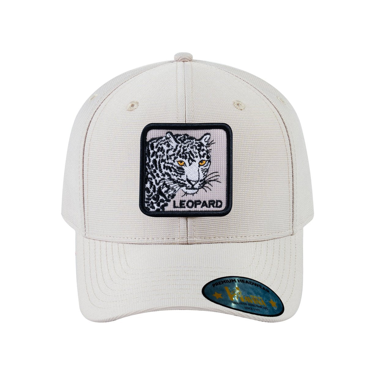 Unisex V2 Embroidered The Leopard, 6-Panel Baseball Cap, Beige/Beige, Adjustable Fit