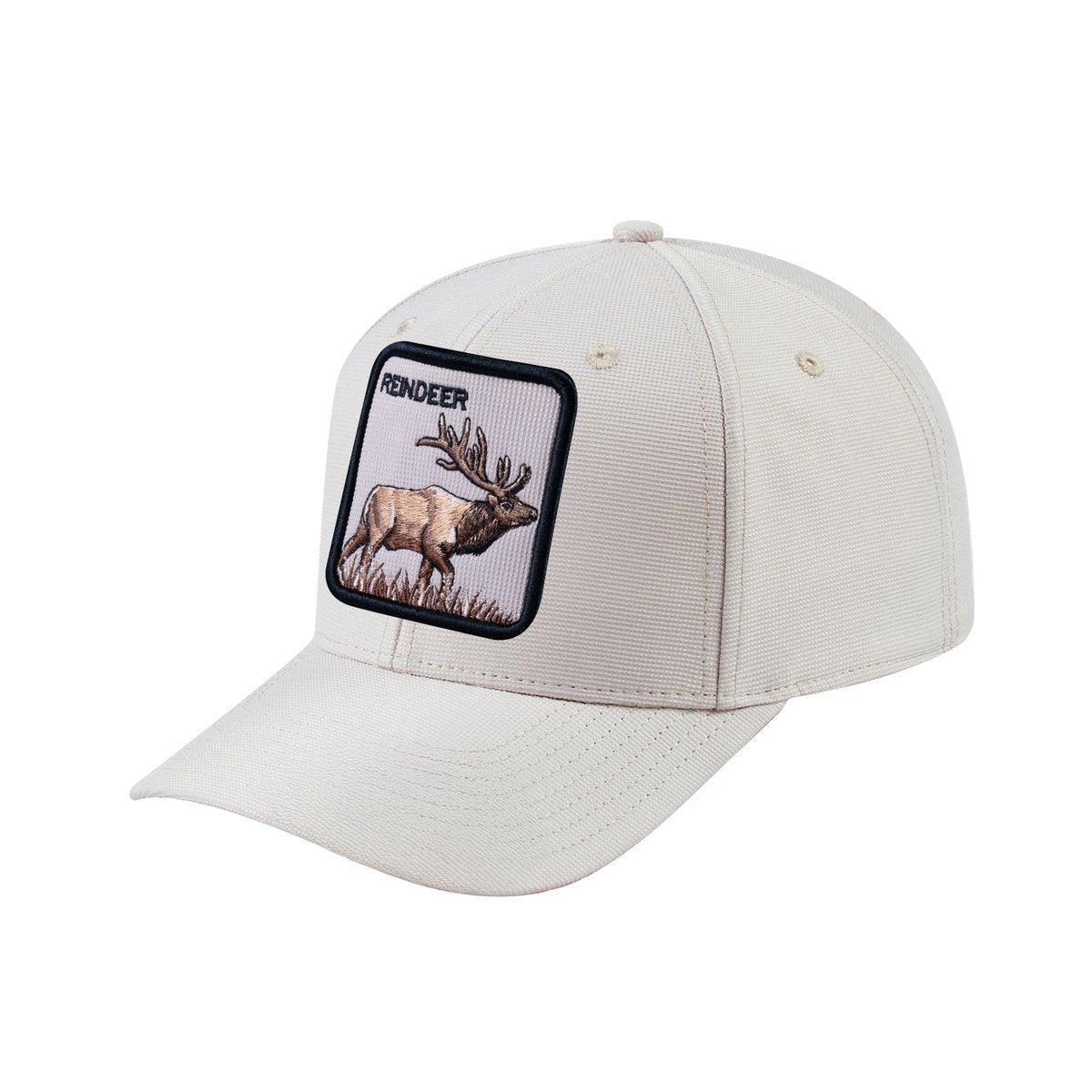 Unisex V2 Embroidered The Reindeer, 6-Panel Baseball Cap, Beige/Beige, Adjustable Fit