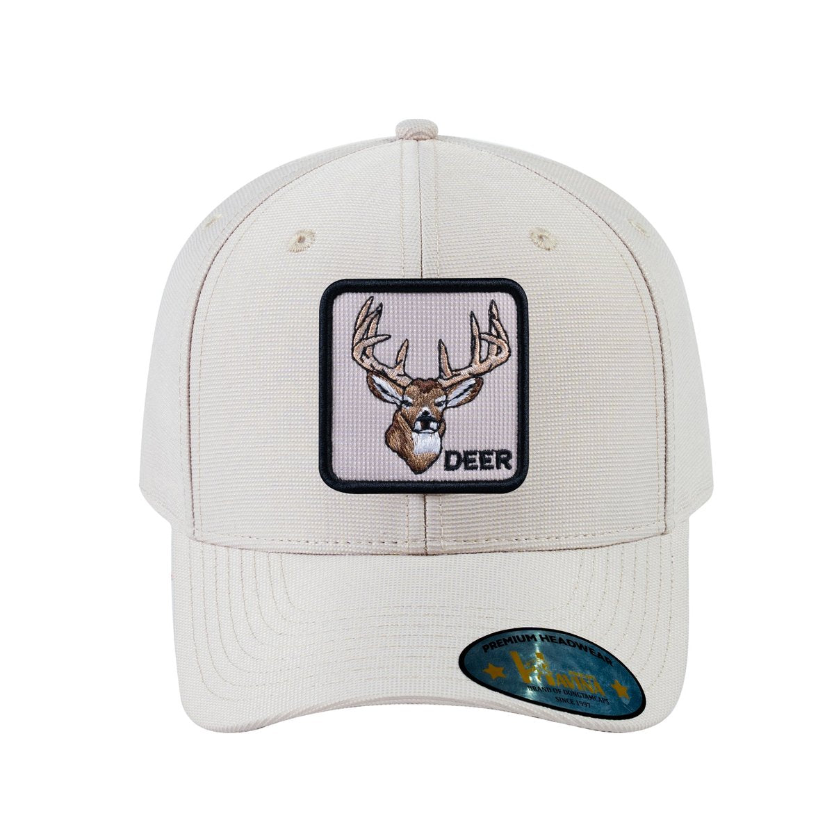 Unisex V2 Embroidered The Deer, 6-Panel Baseball Cap, Beige/Beige, Adjustable Fit