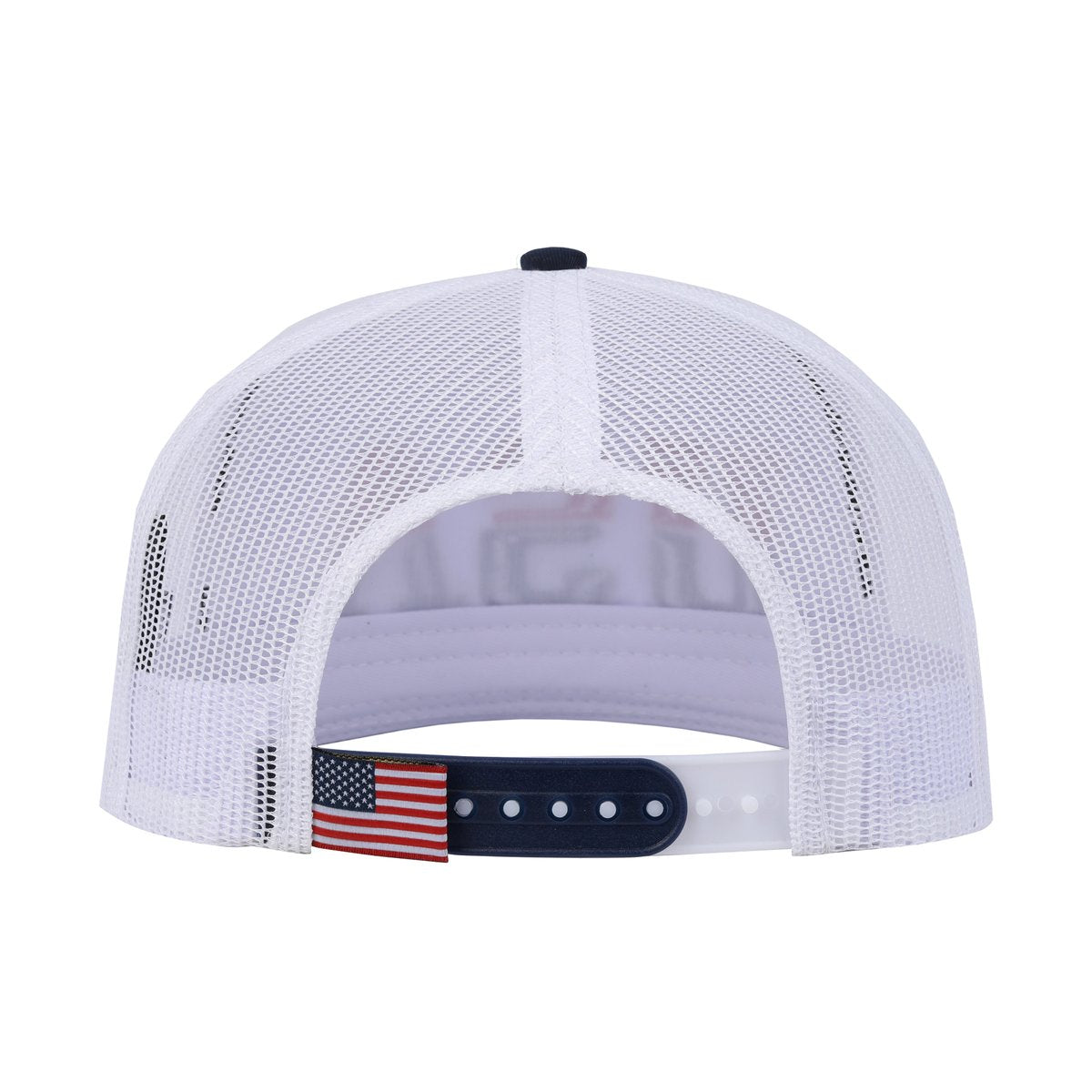 Unisex Embroidered Classic US American Flag, 5-Panel Snap Trucker Hat, White, Adjustable Fit