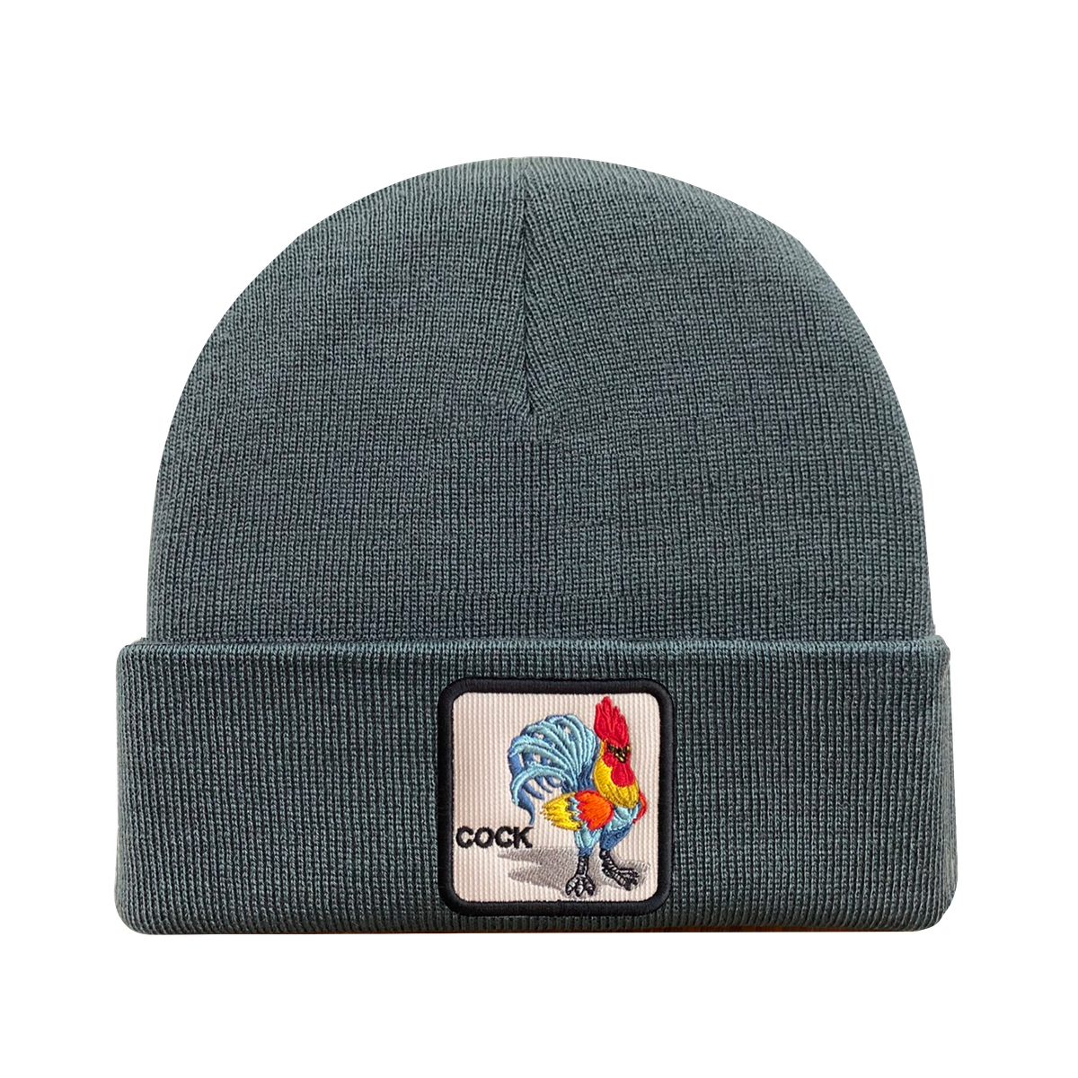Unisex Embroidered The Cat, Knitted Soft Warm Unisex Beanie, Dark Grey, Adjustable Fit