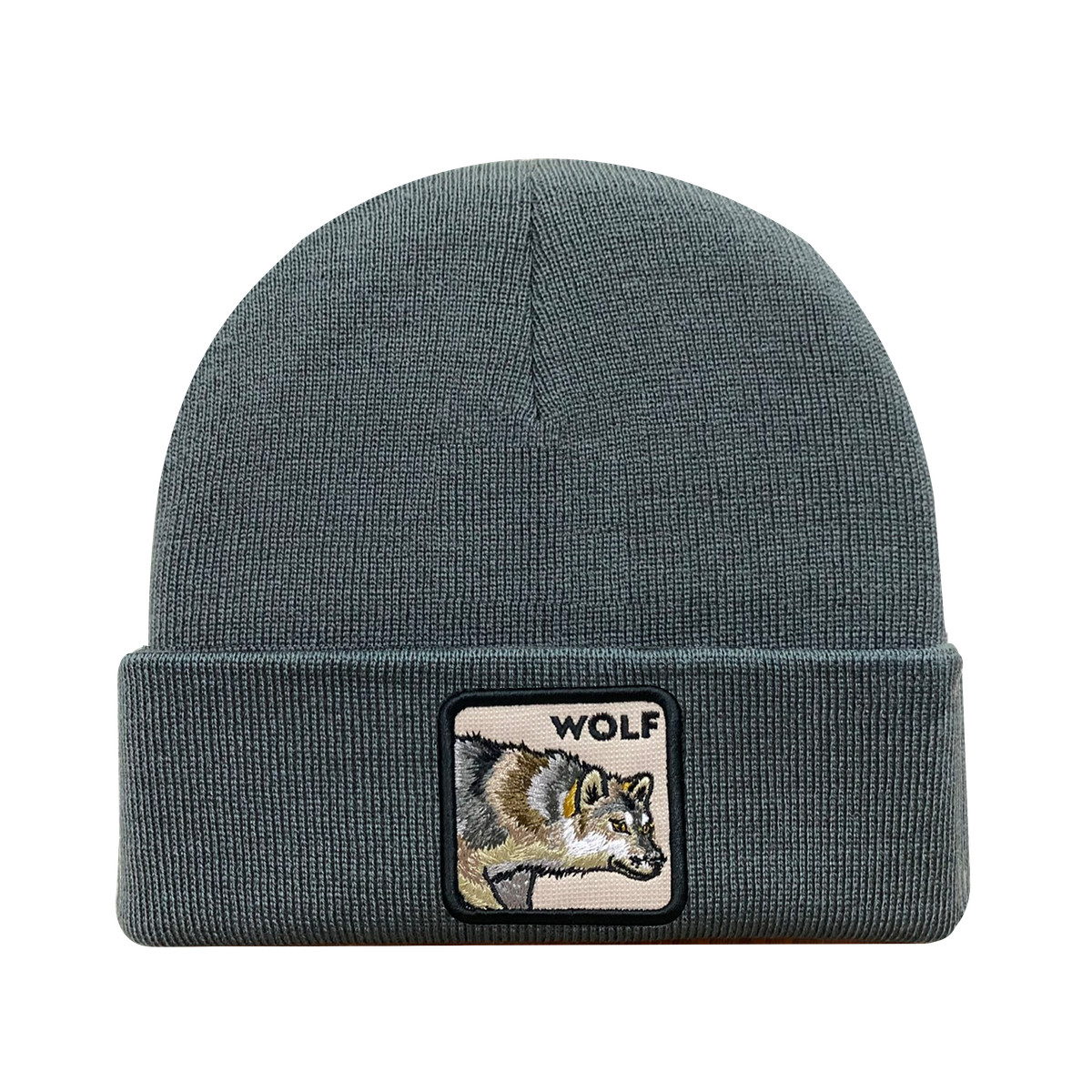 Unisex Embroidered The Wolf, Knitted Soft Warm Unisex Beanie, Dark Grey, Adjustable Fit