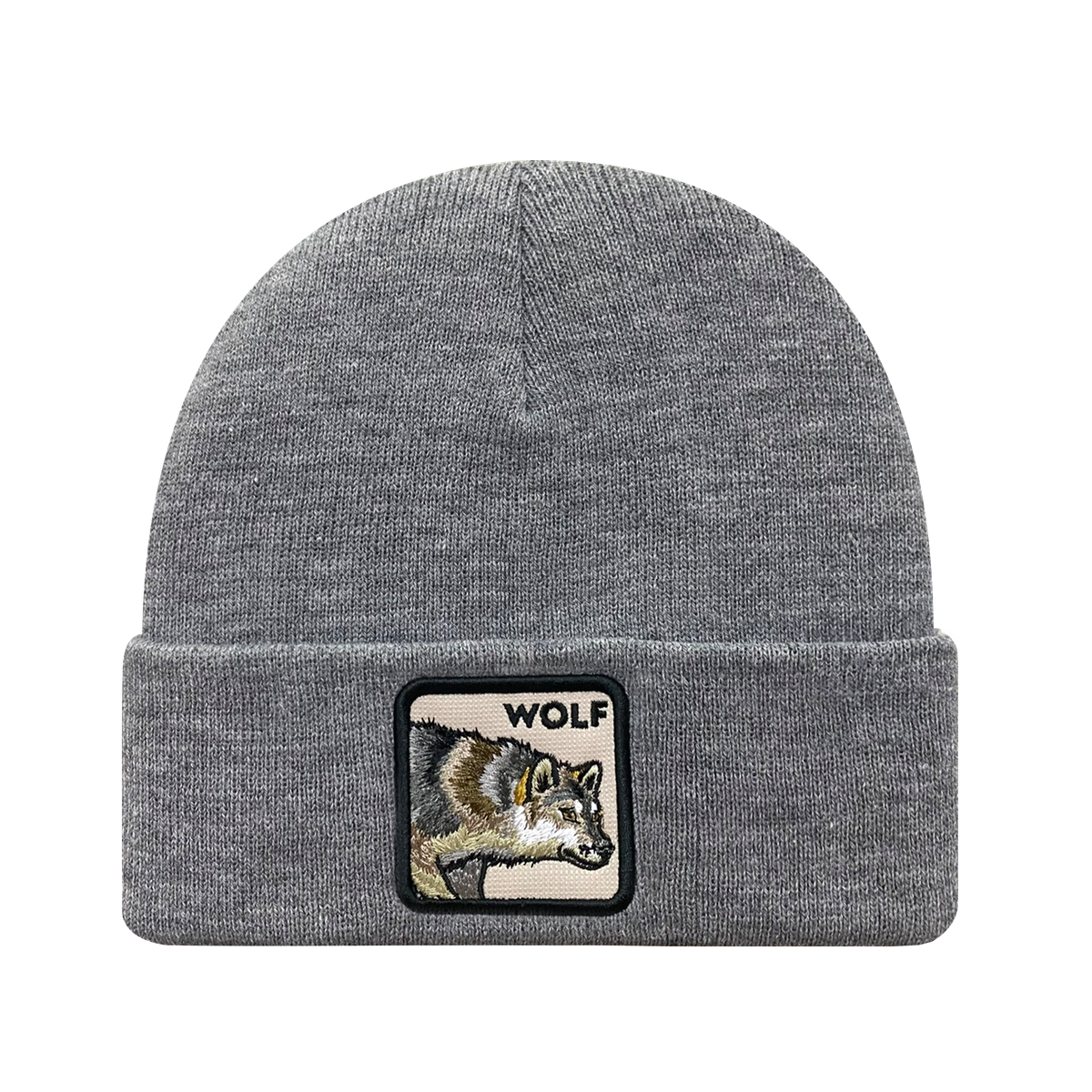 Unisex Embroidered The Wolf, Knitted Soft Warm Unisex Beanie, Dark Grey Heather, Adjustable Fit