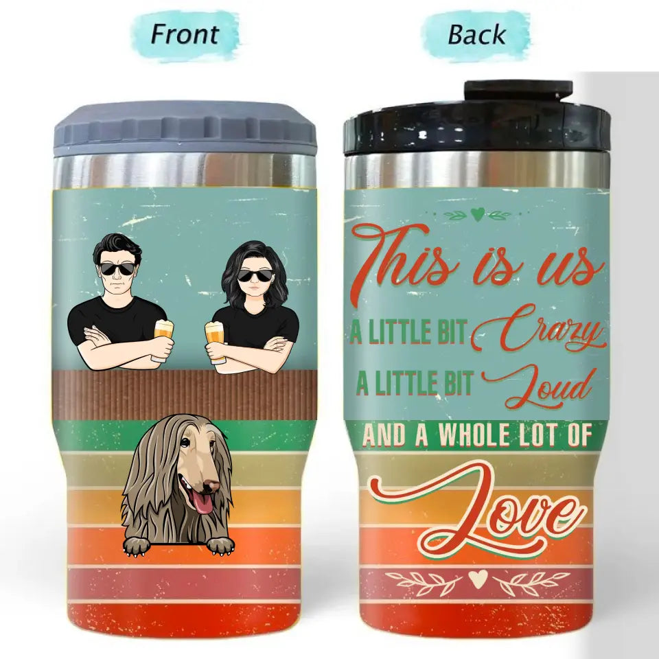 You & Me And The Dogs - Gift For Couple - Personalized Custom Triple 3 In 1 Can Cooler