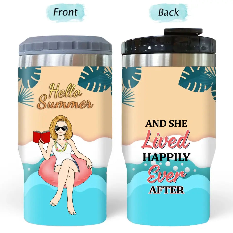 Hello Summer - Gift For Beach Lovers - Personalized  Can Cooler