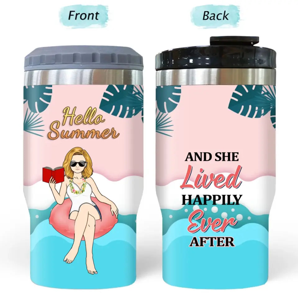 Hello Summer - Gift For Beach Lovers - Personalized  Can Cooler