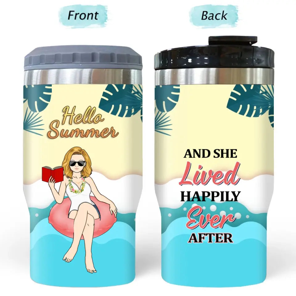 Hello Summer - Gift For Beach Lovers - Personalized  Can Cooler