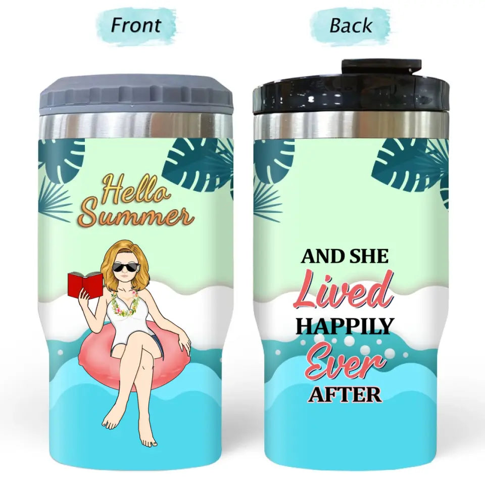 Hello Summer - Gift For Beach Lovers - Personalized  Can Cooler