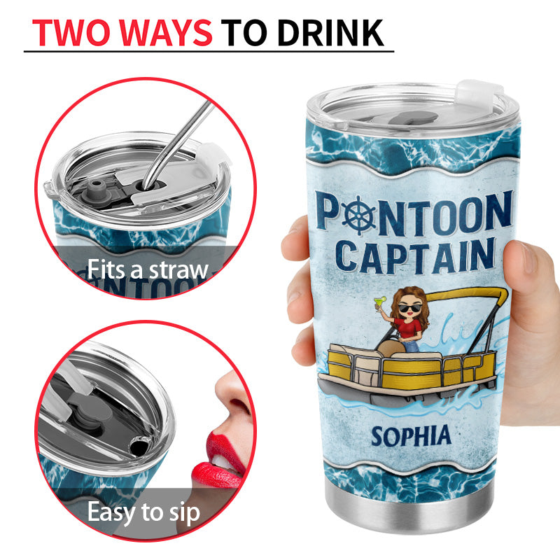 Pontoon Captain Like A Regular Captain Only More Drunker - Personalized Custom Tumbler