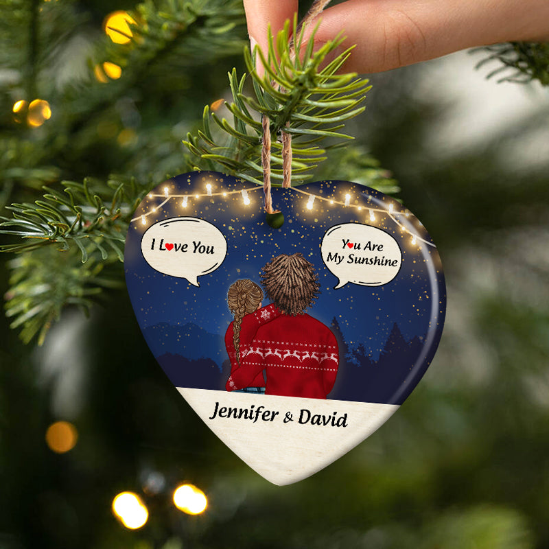 I Love You I'm Yours - Christmas Gift For Couple - Personalized Custom Heart Ceramic Ornament