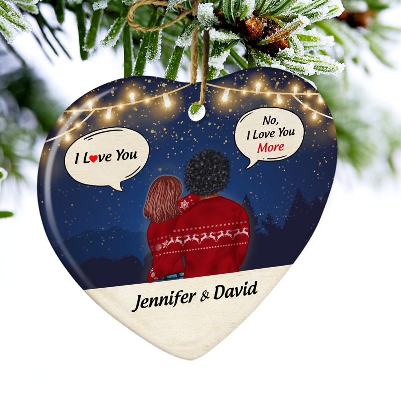 I Love You I'm Yours - Christmas Gift For Couple - Personalized Custom Heart Ceramic Ornament