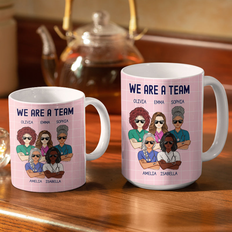 Nurse Besties We're Like A Really Small Gang - Gift For BFF - Personalized Custom White Edge-to-Edge Mug