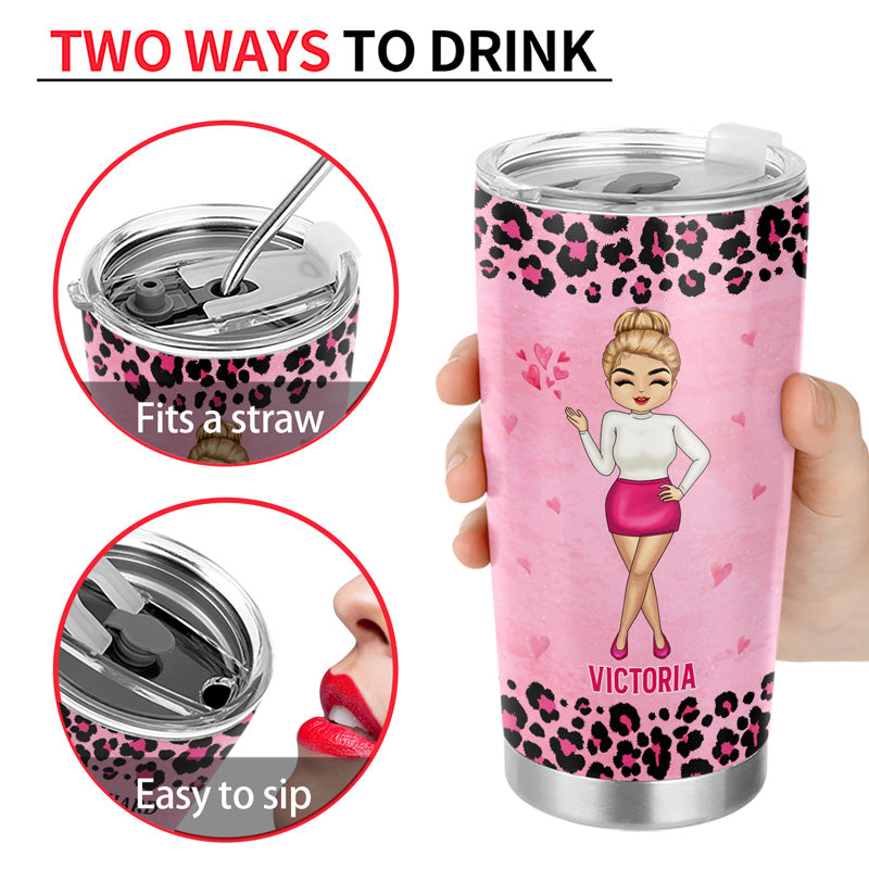 Chibi Girl I Can Wear Pink As Much As I Want - Personalized Custom Tumbler