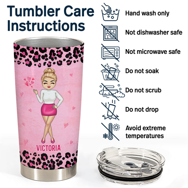 Chibi Girl I Can Wear Pink As Much As I Want - Personalized Custom Tumbler