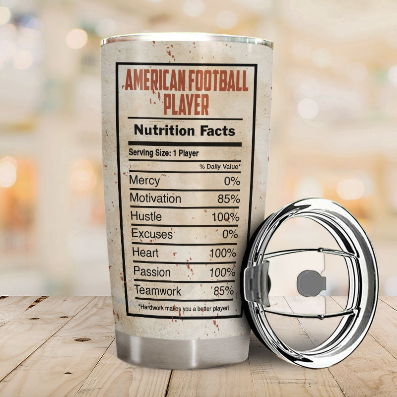 American Football Nutrition Facts - Personalized Custom Tumbler