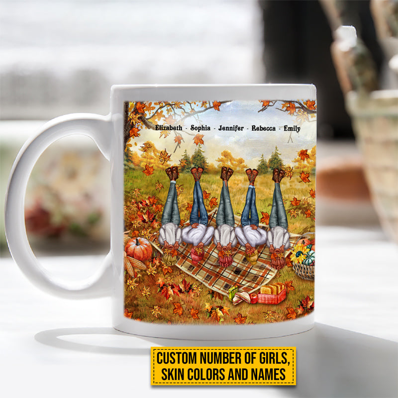 Autumn Bestie Pumpkin Spice Bestie & Everything Nice Custom Mug, Personalized Fall BFF Mug, Gift For BFF