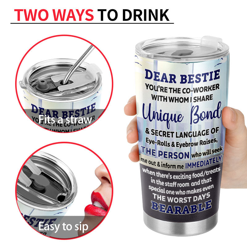 Share Unique Bond And Secret Language Colleagues - BFF Bestie Gift - Personalized Custom Tumbler