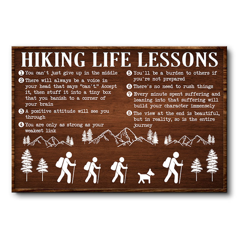 Life Lessons Icon Hiking - Outdoor Gift - Personalized Custom Poster