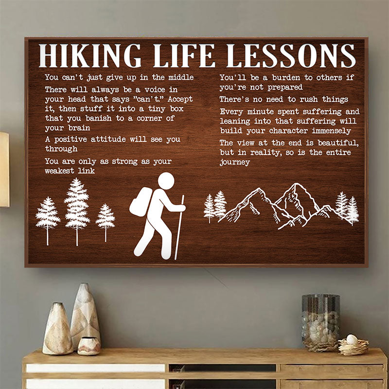 Life Lessons Icon Hiking - Outdoor Gift - Personalized Custom Poster